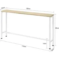 SoBuy Konsolentisch - Metall-Diele - Natur/Weiß - 120x65x20cm