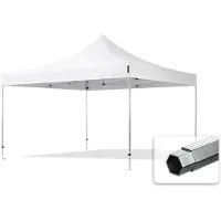 TOOLPORT 4x4m Aluminium Faltpavillon, ohne Seitenteile, weiß