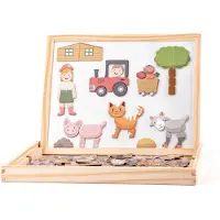 Woody Magnettafel mit Tieren, doppelseitig
