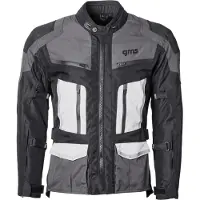 GMS Tigris wasserdichte Motorrad Textiljacke, schwarz/grau/weiß, M