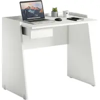 Dmora Schreibtisch Darin, Moderner Schreibtisch mit Schublade, Studier - oder Bürotisch für PC - Buchhalter, 100% Italy, 90x60h80 cm, Weiß