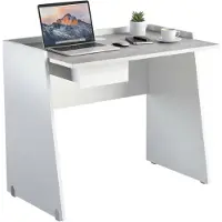 Dmora Schreibtisch Darin, Moderner Schreibtisch mit Schublade, Studier - oder Bürotisch für PC - Buchhalter, 100% Italy, 90x60h80 cm, Weiß und Beton