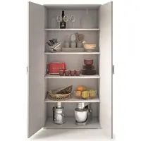 Dmora Mehrzweckschrank Dabalor, Linearschrank mit 2 Flügeltüren, Kleiderschrank mit 4 verstellbaren Einlegeböden, Modernes Schuhregal, 100% Italy, 90x45h195 cm, Eiche und Weiß