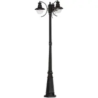 LINDBY Außenleuchte Eddie, 198 cm, rost, Metall, IP44, E27