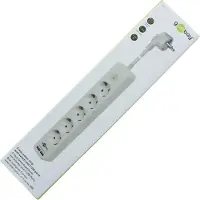 Goobay 5-fach Steckdosenleiste mit Schalter und 2 USB-Ladeports 2,1A, mit Kindersicherung
