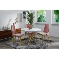 WFL GROUP ESSTISCH Flora runder ausziehbarer, Weiß 100-180/100/76 cm