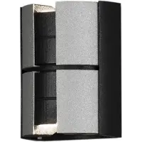 Konstsmide Vidar Wandl. 2x5W LED schw/sil, verstellb.Lichtaustr.,dimmb.