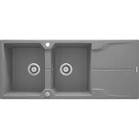 Deante 2-bowl granite sink with drainer