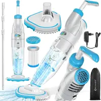 Kesser Poolsauger mit Akku | elektrisch Pool Bodensauger Handsauger | Poolreiniger mit Filter & 2-Geschwindigkeits-System | Handsauger Reinigungsset kabellos, Inkl. Abdeckung