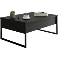 Dmora Couchtisch Canis 90x60x40h cm Schwarz mit Zeitungsfach