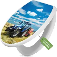 Banjado Toilettendeckel weiß mit Absenkautomatik und Motiv Traktor [TDW 10128]
