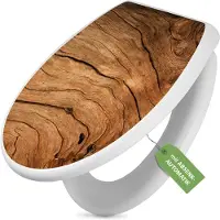 Banjado Toilettendeckel weiß mit Absenkautomatik und Motiv Trockenes Holz [TDW 10787]