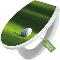 Banjado Toilettendeckel weiß mit Absenkautomatik und Motiv Einsamer Golfball [TDW 10740]