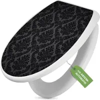 Banjado Toilettendeckel weiß mit Absenkautomatik und Motiv Black Deluxe [TDW 10199]