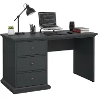 Dmora Schreibtisch Françoise 130x61,6x73,9 cm Grau 3 Schubladen
