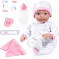 Bayer Babypuppe "Reborn Baby, 38 cm Elefantenmuster", rosa (weiß, rosa), Puppen, Kinder, Babypuppe