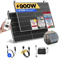 Solakon Balkonkraftwerk 900W Solaranlage mit Balkon Halterung Steckerfertig Komplettset Photovoltaik Anlage 800W, Kabellänge: 5m, - onLite