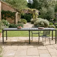 Dmora Gartentisch Varda, 292x86x74 cm, Schwarz, 12 Personen