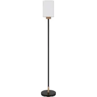 Globo Stehleuchte ROWENA, Glas, Schwarz matt, opal, E27, H 150 cm