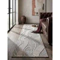 KADIMA DESIGN Teppich waschbar recycelt | Abstraktes Design | Strapazierfähig & Modern | 60x223cm
