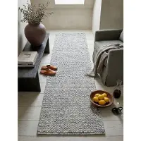 KADIMA DESIGN Teppich aus Wollmischung, handgewebt mit stilvollem Noppeneffekt, strapazierfähig | 60x230cm