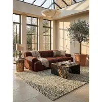 KADIMA DESIGN Teppich aus Wollmischung, handgewebt mit stilvollem Noppeneffekt, strapazierfähig | 120x170cm