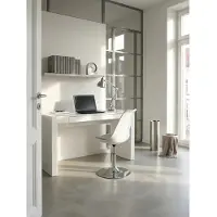 KADIMA DESIGN Drehstuhl Kunstleder Schalensitz Höhenverstellbar KORSIKA, Weiß 46x46x88 cm