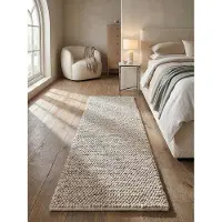 KADIMA DESIGN Teppich aus Wollmischung, handgewebt mit stilvollem Noppeneffekt, strapazierfähig | 60x230cm
