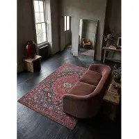KADIMA DESIGN TEPPICH Waschbar HURST, orientalisch mit Medaillon, Rot, 190 x 290 cm