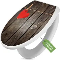 Banjado Toilettendeckel weiß mit Absenkautomatik und Motiv Kurznachricht [TDW 10904]