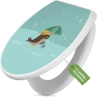Banjado Toilettendeckel weiß mit Absenkautomatik und Motiv Rainbird [TDW 12232]
