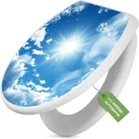 Banjado Toilettendeckel weiß mit Absenkautomatik und Motiv Clouds [TDW 10095]