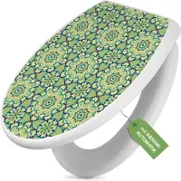 Banjado Toilettendeckel weiß mit Absenkautomatik und Motiv Kaleidoscop Grün [TDW 11169]