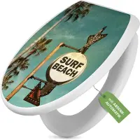 Banjado Toilettendeckel weiß mit Absenkautomatik und Motiv Surf Beach [TDW 11016]