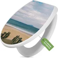 Banjado Toilettendeckel weiß mit Absenkautomatik und Motiv Zum Strand [TDW 11848]
