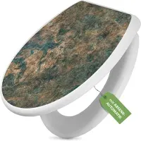 Banjado Toilettendeckel weiß mit Absenkautomatik und Motiv Kupfer Patina [TDW 12893]