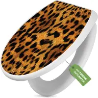 Banjado Toilettendeckel weiß mit Absenkautomatik und Motiv Leopard [TDW 10060]