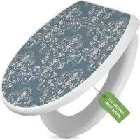 Banjado Toilettendeckel weiß mit Absenkautomatik und Motiv Royal Creme Blau [TDW 11237]