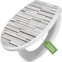 Banjado Toilettendeckel weiß mit Absenkautomatik und Motiv Relief [TDW 11516]