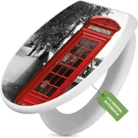 Banjado Toilettendeckel weiß mit Absenkautomatik und Motiv London Red Telephone [TDW 10077]