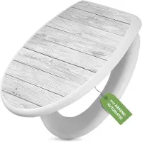 Banjado Toilettendeckel weiß mit Absenkautomatik und Motiv Weiß Gebeizt [TDW 11291]