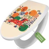 Banjado Toilettendeckel weiß mit Absenkautomatik und Motiv Rotes Pferd [TDW 11209]