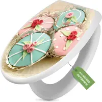 Banjado Toilettendeckel weiß mit Absenkautomatik und Motiv Cupcakes [TDW 10544]