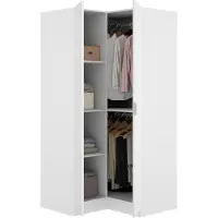 Dmora Kleiderschrank 2 Türen Elgon 90,5x184 cm Weiß