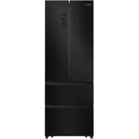 Hisense Freistehend French Door Kühlschrank, Schwarz, 485 l, Freistehend, French door, Schwarz, Berührung, LED, An Tür