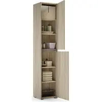 Dmora Mehrzweckschrank mit 2 Türen Dbalestro, Schuhregal mit verstellbaren Regalen, Schuhschrank mit 2 Türen, 100 % Italy, 45 x 37 x 195 cm, Olmo