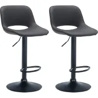 CLP 2er Set Barhocker Camden Kunstleder drehbar und höhenverstellbar | schwarz Farbe schwarz Material Gestell Metall matt schwarz