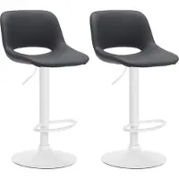 CLP 2er Set Barhocker Camden Kunstleder drehbar und höhenverstellbar | schwarz Farbe schwarz Material Gestell Metall matt weiss