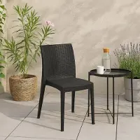 Dmora Outdoor-Stapelstuhl Fiano Grau, ein Stapelstuhl