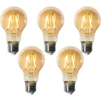 LUEDD 5er-Set E27 Dimmbare LED-Glühbirnen A60 Gold 3W 310 lm 2200K
